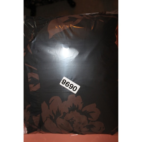 Sandra Darren Womens XL Floral Maxi Dress Black Brown Tiered Puff Sleeve 78345BK - Picture 12 of 12